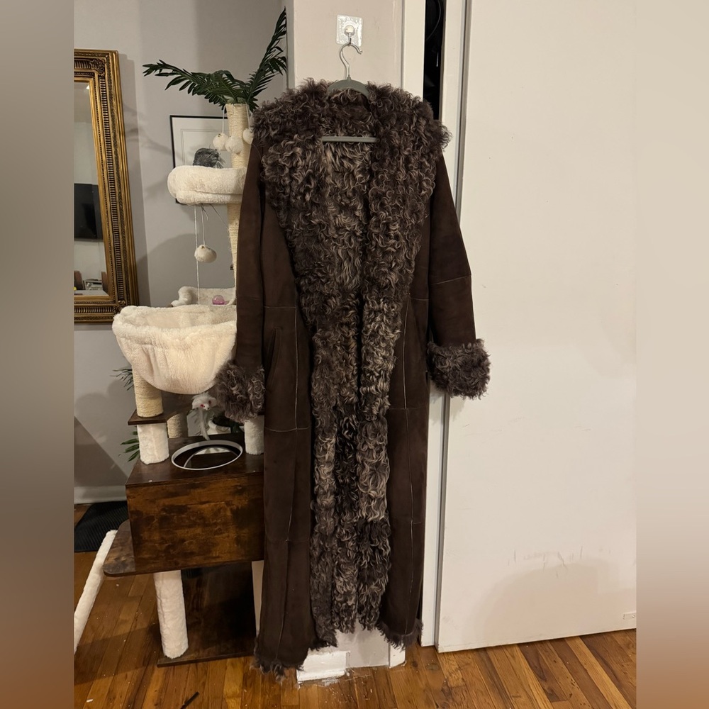 Manzari Authentic Shearling Trench Coat